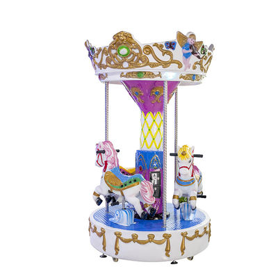 Joyeux vont le cheval rond de joueurs du carrousel 3 de Mini Small Horse que le kiddie monte la machine à jetons de jeu électronique de carrousel