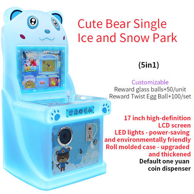 17 pouces Cute Bear machine à jouer à la pièce de glace et de neige Parc de jeux d'arcade 220V