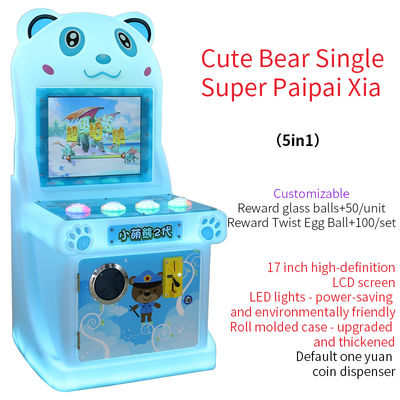 17 pouces Mode Cute Bear Arcade Machine de jeu à bouton à pièce
