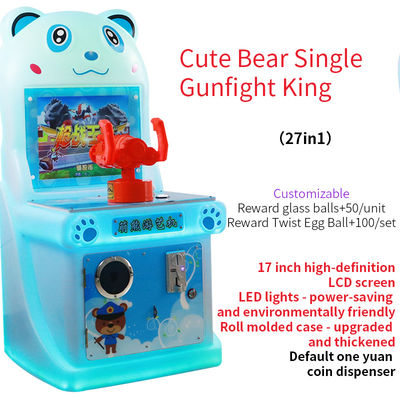 Arcade Cabinet Ours Coin Mall Robot Enfants Jeu de tir en un seul joueur