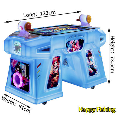 Machine à sous à pièces bleue à deux personnes Arcade Joystick de pêche Console de jeu