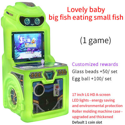 YX-1059 Cute Baby Single-player Grand poisson mangeant de petits poissons Joystick Machine de jeu 17 pouces