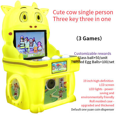 Haute qualité Mignonne Vache Trois clés Trois en un Jeu d'arcade à bouton unique 19 pouces