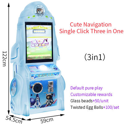 Console de jeu d'arcade pour enfants Play Star Rocket à bouton unique 3 en 1