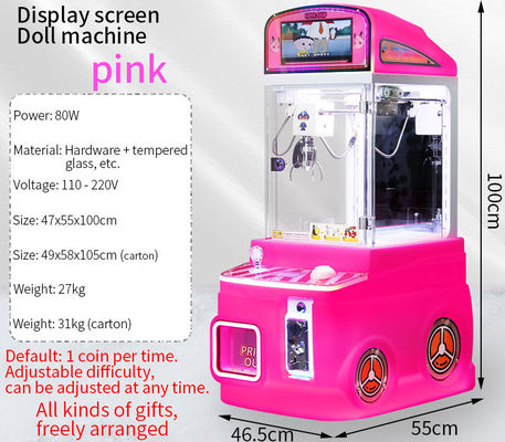 Mini Arcade Mini Griffe Rose Avec Écran D'Affichage Distributeur Automatique de Jouets à Pièces