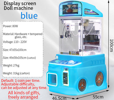 Mini-grue automatique bleue pour enfants avec écran