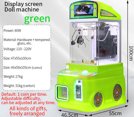 Mini-grue automatique verte pour enfants avec écran